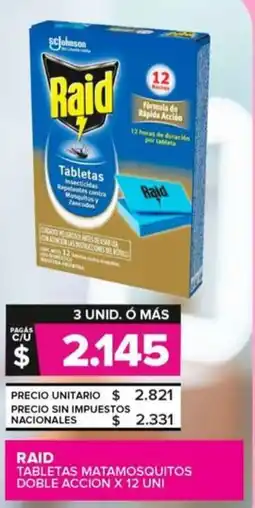 Carrefour Maxi Raid tabletas matamosquitos doble accion oferta