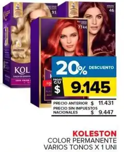 Carrefour Maxi Koleston color permanente varios tonos oferta