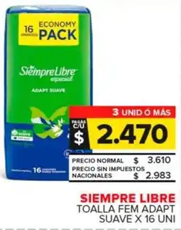 Carrefour Maxi Siempre libre toalla fem adapt suave oferta
