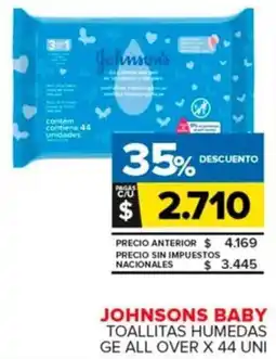 Carrefour Maxi Johnsons baby toallitas humedas ge all over oferta