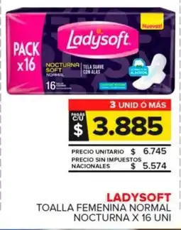 Carrefour Maxi Ladysoft toalla femenina normal nocturna oferta