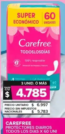 Carrefour Maxi Carefree protectores diarios todos los dias oferta