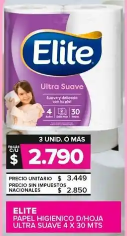 Carrefour Maxi Elite papel higienico d/hoja ultra suave oferta