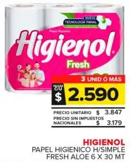 Carrefour Maxi Higienol papel higienico h/simple fresh aloe oferta
