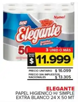 Carrefour Maxi Elegante papel higienico h/simple extra blanco oferta