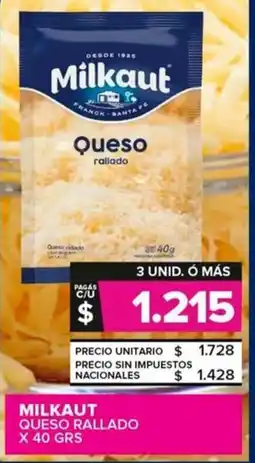 Carrefour Maxi Milkaut queso rallado oferta