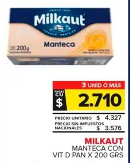 Carrefour Maxi Milkaut manteca con vit d pan oferta