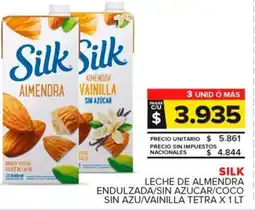 Carrefour Maxi Leche de almendra endulzada/sin azucar/coco sin azu/vainilla tetra oferta
