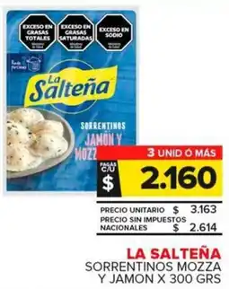 Carrefour Maxi La salteña sorrentinos mozza y jamon oferta