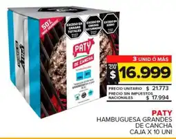 Carrefour Maxi Paty hambuguesa grandes de cancha caja oferta
