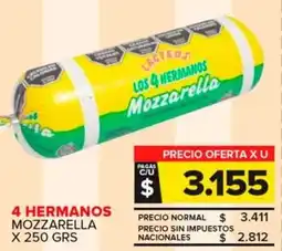 Carrefour Maxi 4 hermanos mozzarella oferta