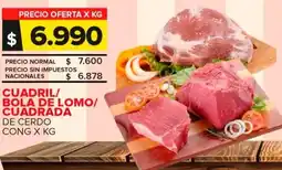 Carrefour Maxi Cuadril/ bola de lomo/ cuadrada de cerdo cong oferta
