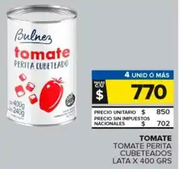 Carrefour Maxi Bulnez tomate perita cubeteados lata oferta