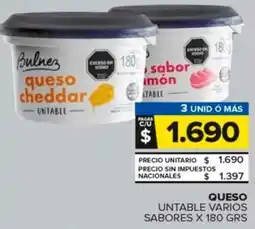 Carrefour Maxi Bulnez queso untable varios sabores oferta