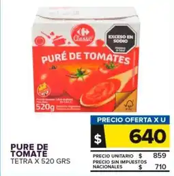 Carrefour Maxi Pure de tomate tetra oferta