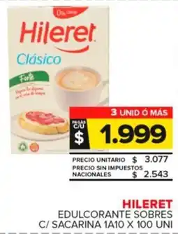 Carrefour Maxi Hileret edulcorante sobres c/ sacarina oferta