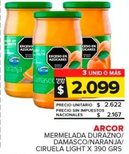 Carrefour Maxi Arcor mermelada durazno/ damasco/naranja/ ciruela light oferta