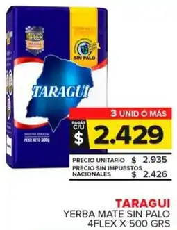 Carrefour Maxi Taragui yerba mate sin palo 4flex oferta