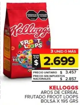 Carrefour Maxi Kelloggs aros de cereal frutado froot loops bolsa oferta