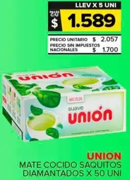 Carrefour Maxi Union mate cocido saquitos diamantados oferta