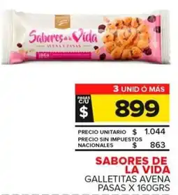 Carrefour Maxi Sabores de la vida galletitas avena pasas oferta