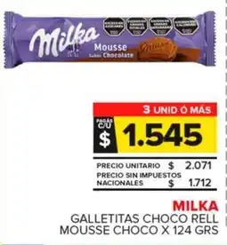 Carrefour Maxi Milka galletitas choco rell mousse choco oferta