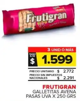Carrefour Maxi Frutigran galletitas avena pasas uva oferta