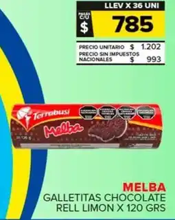 Carrefour Maxi Melba galletitas chocolate rell limon oferta