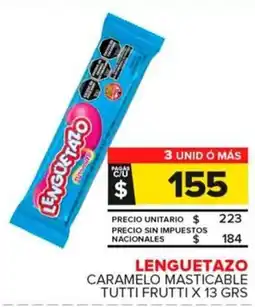 Carrefour Maxi Lenguetazo caramelo masticable tutti frutti oferta