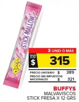 Carrefour Maxi Buffys malvaviscos stick fresa oferta