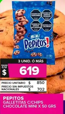 Carrefour Maxi Pepitos galletitas c/chips chocolate mini oferta