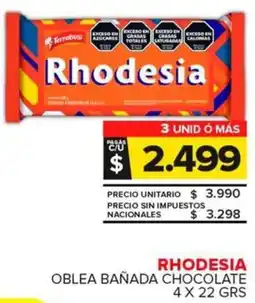 Carrefour Maxi Rhodesia oblea bañada chocolate oferta