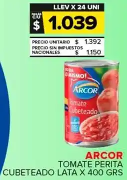 Carrefour Maxi Arcor tomate perita cubeteado lata oferta