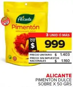 Carrefour Maxi Alicante pimenton dulce sobre oferta