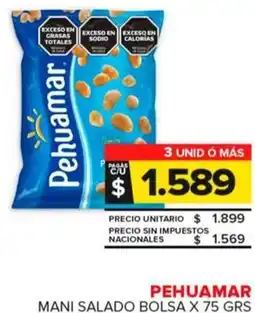 Carrefour Maxi Pehuamar mani salado bolsa oferta