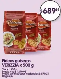 Supermercados Buenos Días Verizzia fideos guiseros oferta