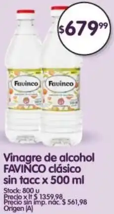 Supermercados Buenos Días Favinco vinagre de alcohol clásico sin tacc oferta