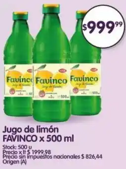 Supermercados Buenos Días Favinco jugo de limón oferta