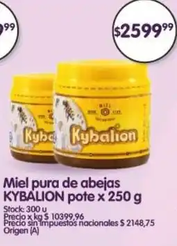 Supermercados Buenos Días Kybalion miel pura de abejas pote oferta