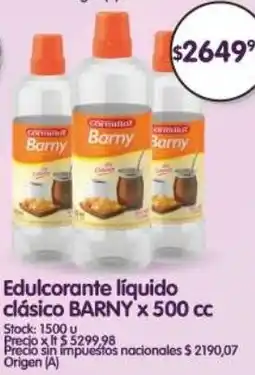 Supermercados Buenos Días Barny edulcorante líquido clásico oferta