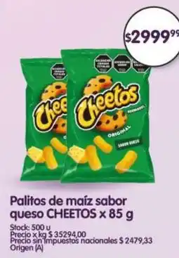 Supermercados Buenos Días Cheetos palitos de maíz sabor queso oferta