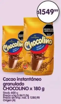Supermercados Buenos Días Chocolino cacao instantáneo granulado oferta