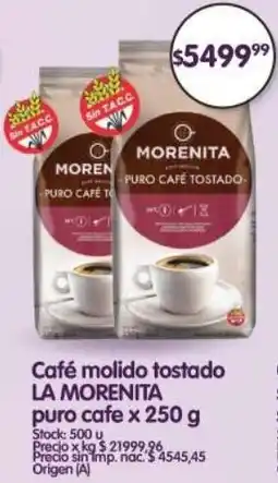 Supermercados Buenos Días La morenita café molido tostado puro cafe oferta