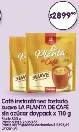 Supermercados Buenos Días La planta de café café instantáneo tostado suave sin azúcar doypack oferta