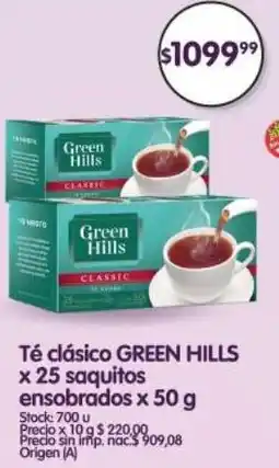 Supermercados Buenos Días Green hills té clásico oferta