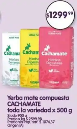 Supermercados Buenos Días Cachamate yerba mate compuesta toda la variedad oferta