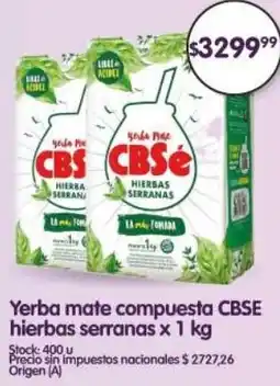 Supermercados Buenos Días Cbse yerba mate compuesta hierbas serranas oferta