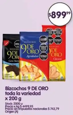 Supermercados Buenos Días 9 de oro bizcochos toda la variedad oferta