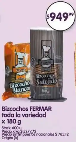 Supermercados Buenos Días Fermar bizcochos toda la variedad oferta