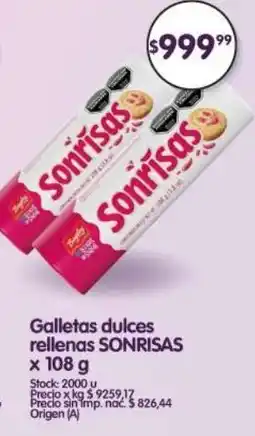 Supermercados Buenos Días Sonrisas galletas dulces rellenas oferta